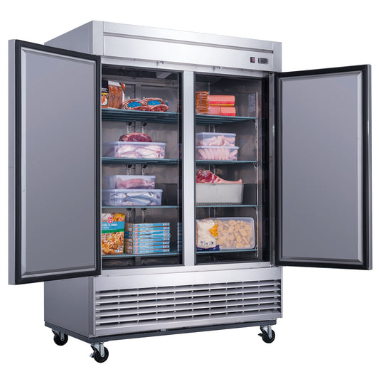 Chef AAA - Commercial 55" Reach-In Freezer Solid 2 Door 40 cu.ft. - T55F