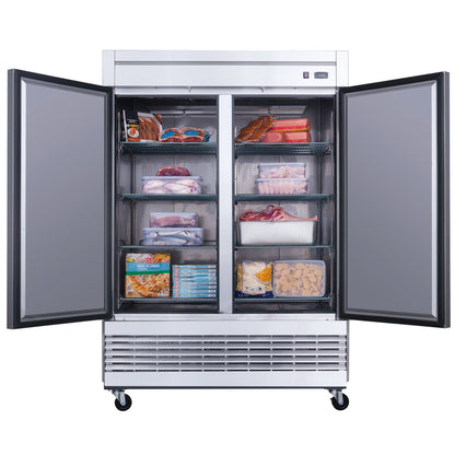 Chef AAA - Commercial 55" Reach-In Freezer Solid 2 Door 40 cu.ft. - T55F