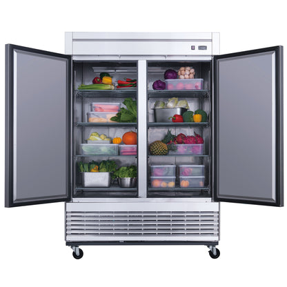 Chef AAA - Commercial 55" Reach-In Refrigerator Solid 2 Door 40 cu.ft. - T55R