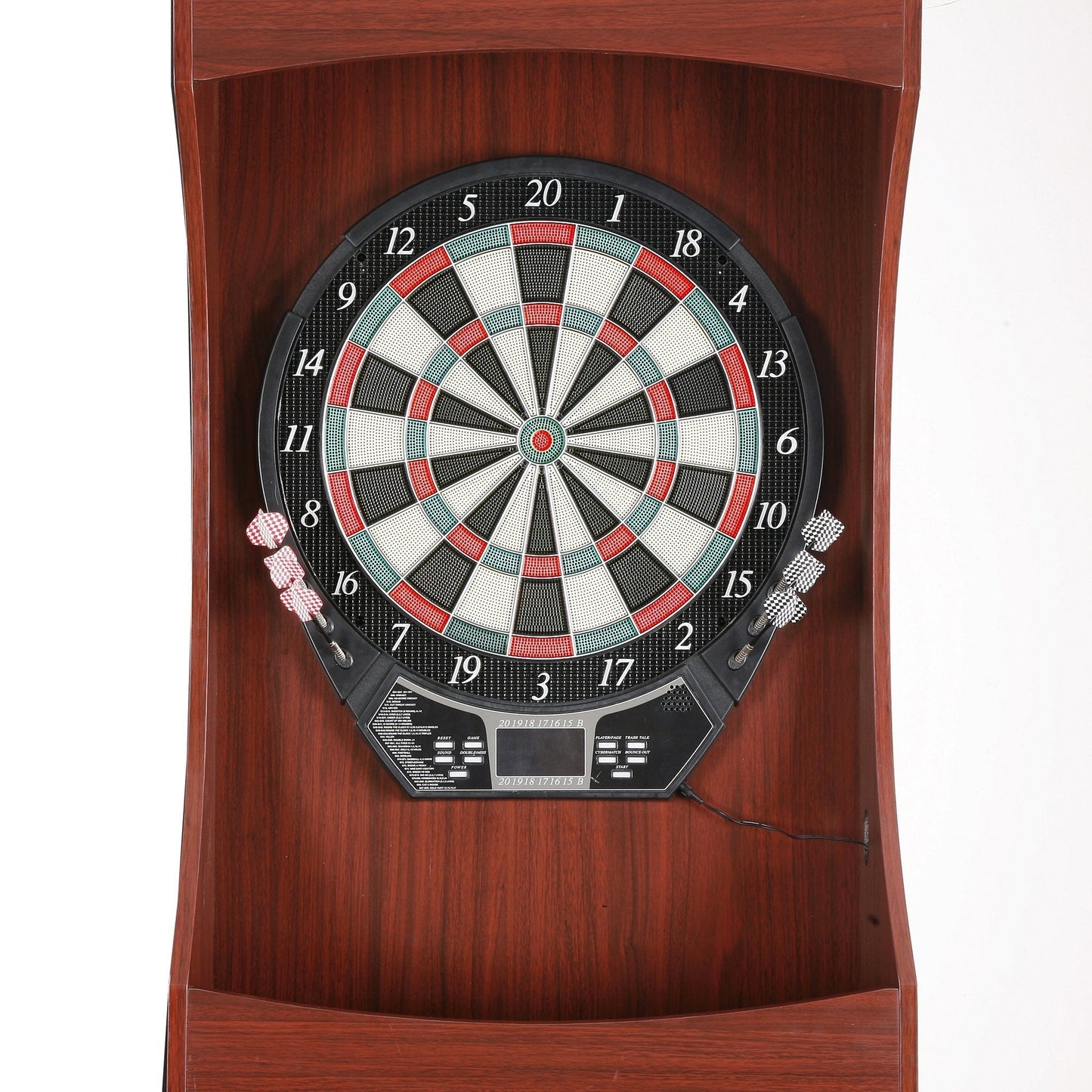 Hathaway Outlaw Free Standing Cherry Dartboard Cabinet Set - BG1040