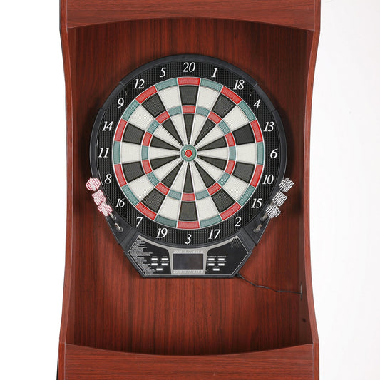 Hathaway Outlaw Free Standing Cherry Dartboard Cabinet Set - BG1040