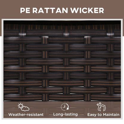 Outsunny 3-Piece Patio Chaise Lounge Chair with Table, 5-Level Adjustable Backrest & Wheels, Brown - 862-011BN