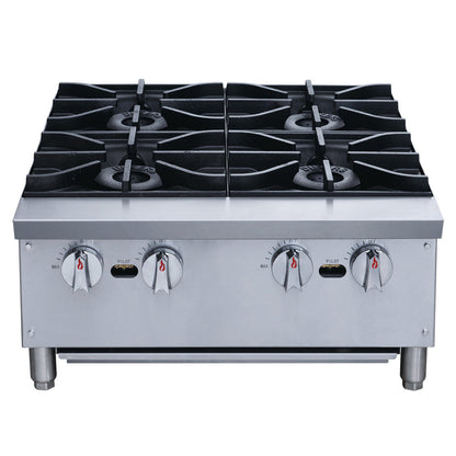Chef AAA Commercial 24" Hot Plate with 4 Burners NG - TCHPA24