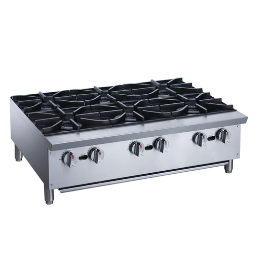 Chef AAA - TCHPA36 Commercial 36" Hot Plate with 6 Burners NG - TCHPA36