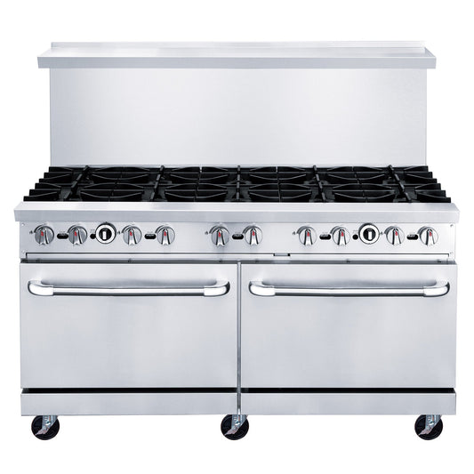 Chef AAA Commercial 60" Oven Range Ten Open Burner Natural Gas - TCR60-10B