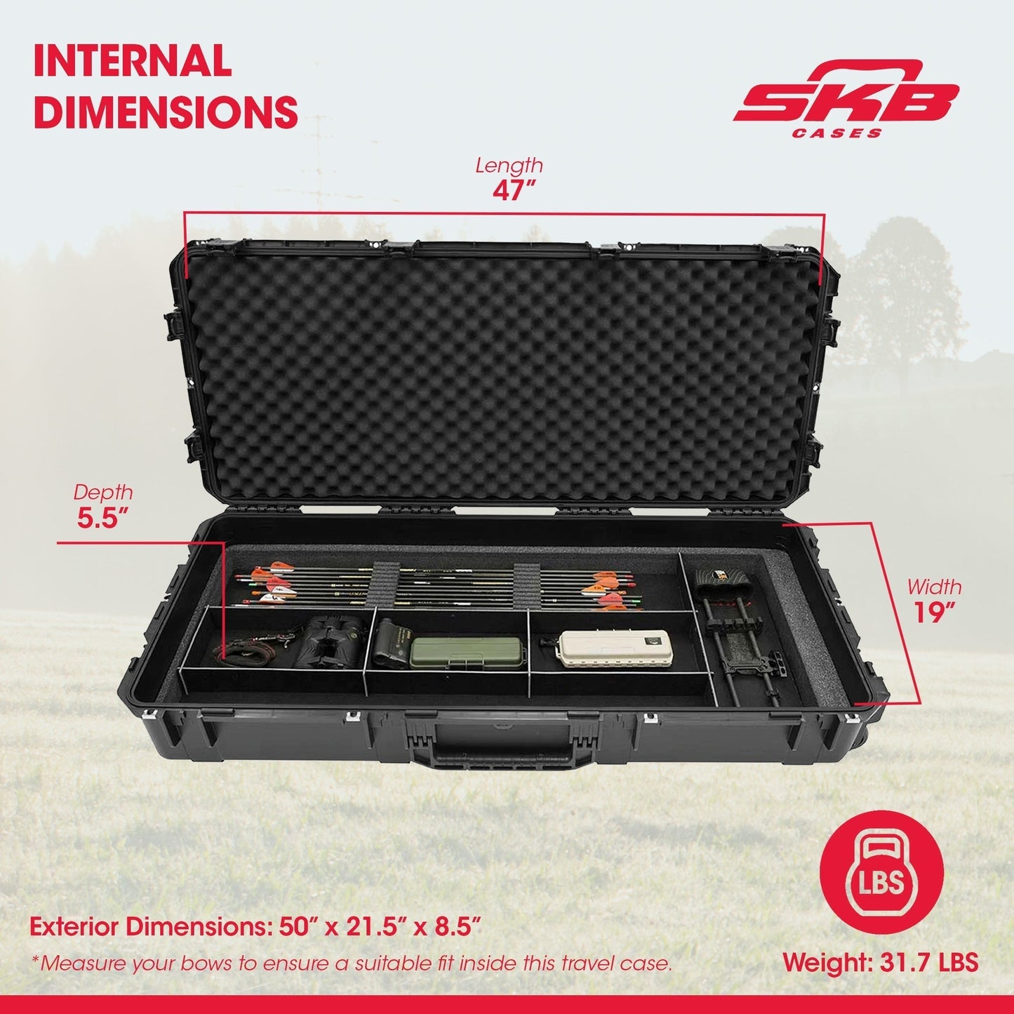 SKB Cases 3I-4719-PL iSeries Single/Double Bow Case with Hard Plastic Exterior - 127727