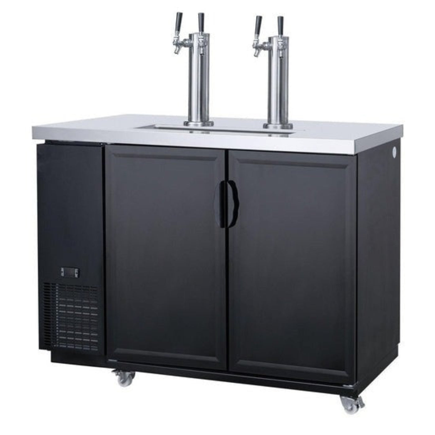 Chef AAA - TKB48-M2 48" Commercial Dual Tower 4 Tap Kegerator Beer Dispenser - TKB48-M2