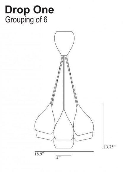 Original BTC Drop 1 Pendant - 6 Grouping - Natural
