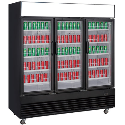 Chef AAA Commercial 78" 3 Glass Door Refrigerator 69.43 cu.ft. - TSM69R