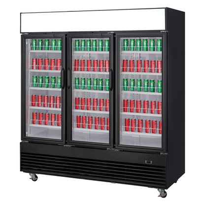 Chef AAA Commercial 78" 3 Glass Door Refrigerator 69.43 cu.ft. - TSM69R