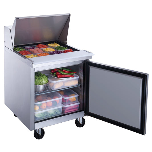 Chef AAA Commercial 29" 12 Pan Salad Sandwich Food Prep Table Refrigerator Mega Top 6.5cu.ft - TSP29M
