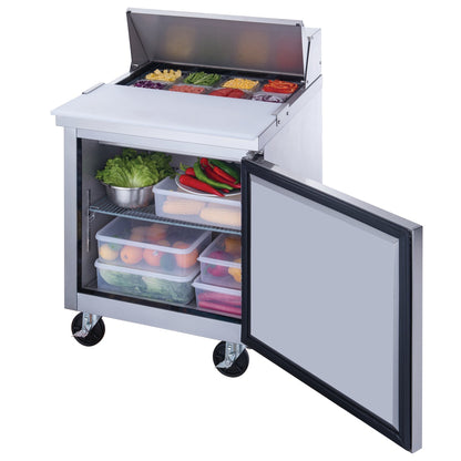 Chef AAA Commercial 29" 8 Pan Salad Sandwich Food Prep Table Refrigerator 6.5cu.ft. TSP29