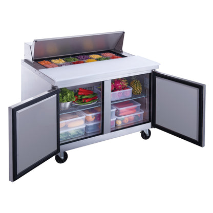 Chef AAA Commercial 48" 12 Pan Salad Sandwich Food Prep Table Refrigerator 11.4cu.ft. - TSP48