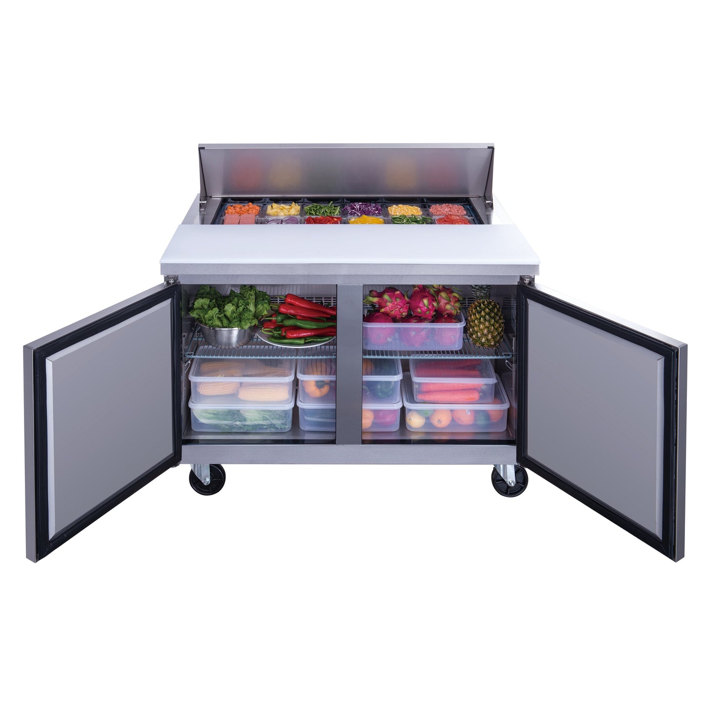 Chef AAA Commercial 48" 12 Pan Salad Sandwich Food Prep Table Refrigerator 11.4cu.ft. - TSP48