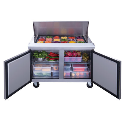 Chef AAA - TSP48M Commercial  48" 18 Pan Salad Sandwich Food Prep Table Refrigerator Mega Top - TSP48M