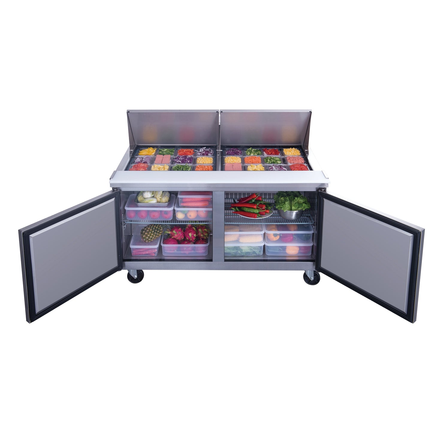 Chef AAA Commercial 60" 24 Pan Salad Sandwich Food Prep Table Refrigerator Mega Top - TSP60M