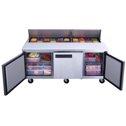 Chef AAA - TSP72 Commercial 72" 18 Pan Salad Sandwich Food Prep Table Refrigerator - TSP72