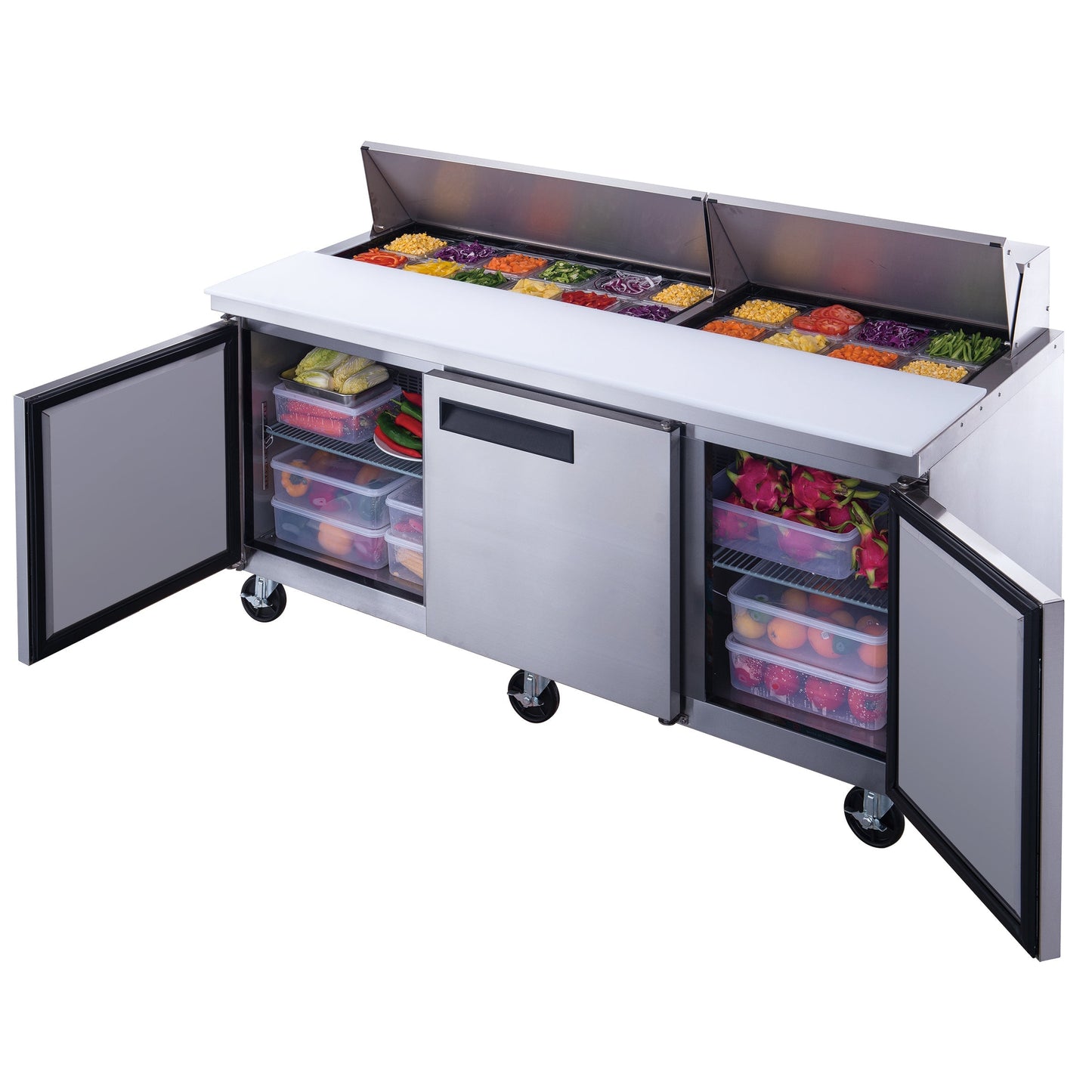 Chef AAA - TSP72 Commercial 72" 18 Pan Salad Sandwich Food Prep Table Refrigerator - TSP72