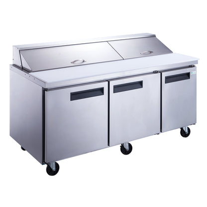 Chef AAA - TSP72M Commercial 72" 30 Pan Salad Sandwich Food Prep Table Refrigerator Mega Top - TSP72M
