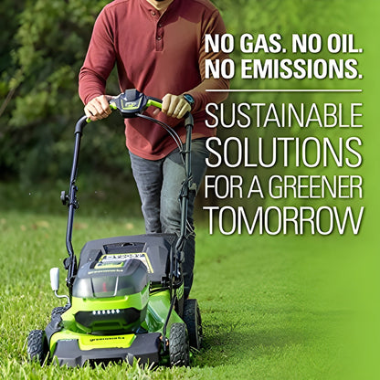 Greenworks 48V (2x24V) 20" Cordless Battery Push Mower w/ (2) 4.0Ah USB Batteries & Charger - 2532602