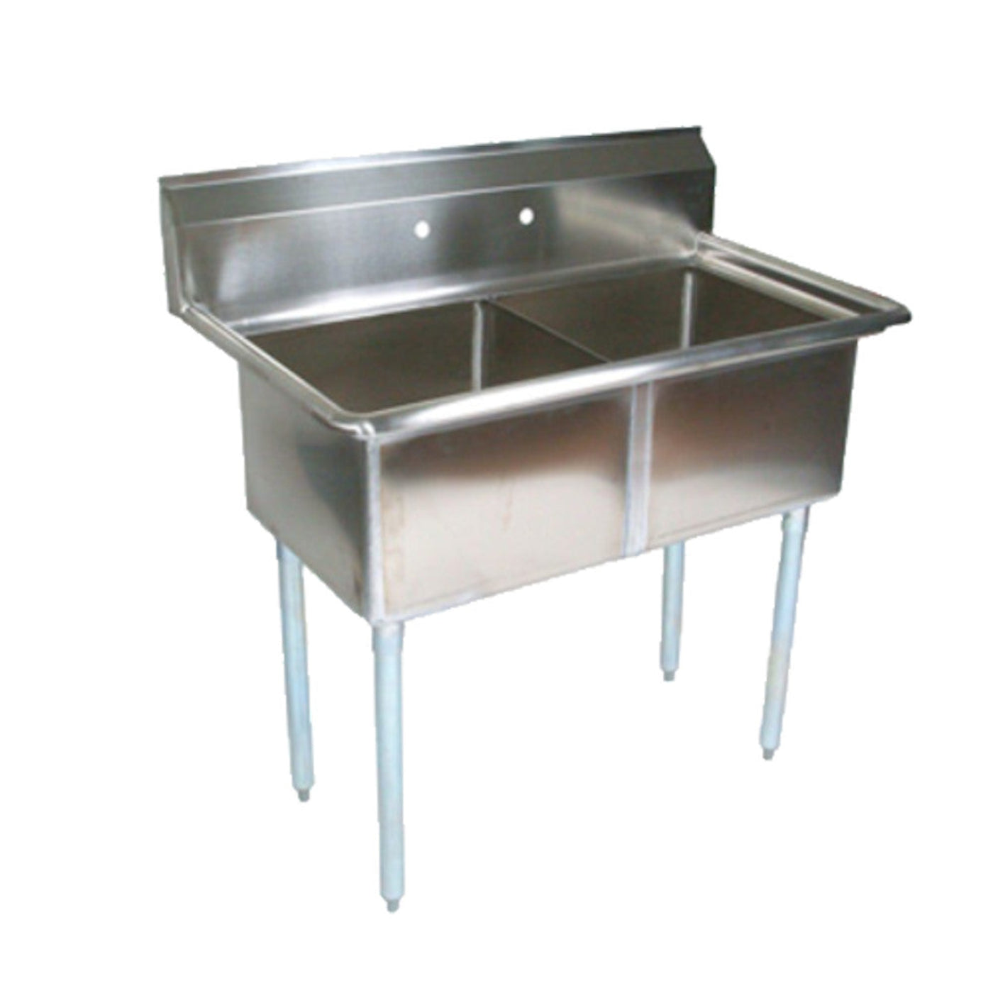 John Boos E2S8-1620-12 E-Series Sink with Two 16" x 20" x 12" Compartments - JBE2S8162012
