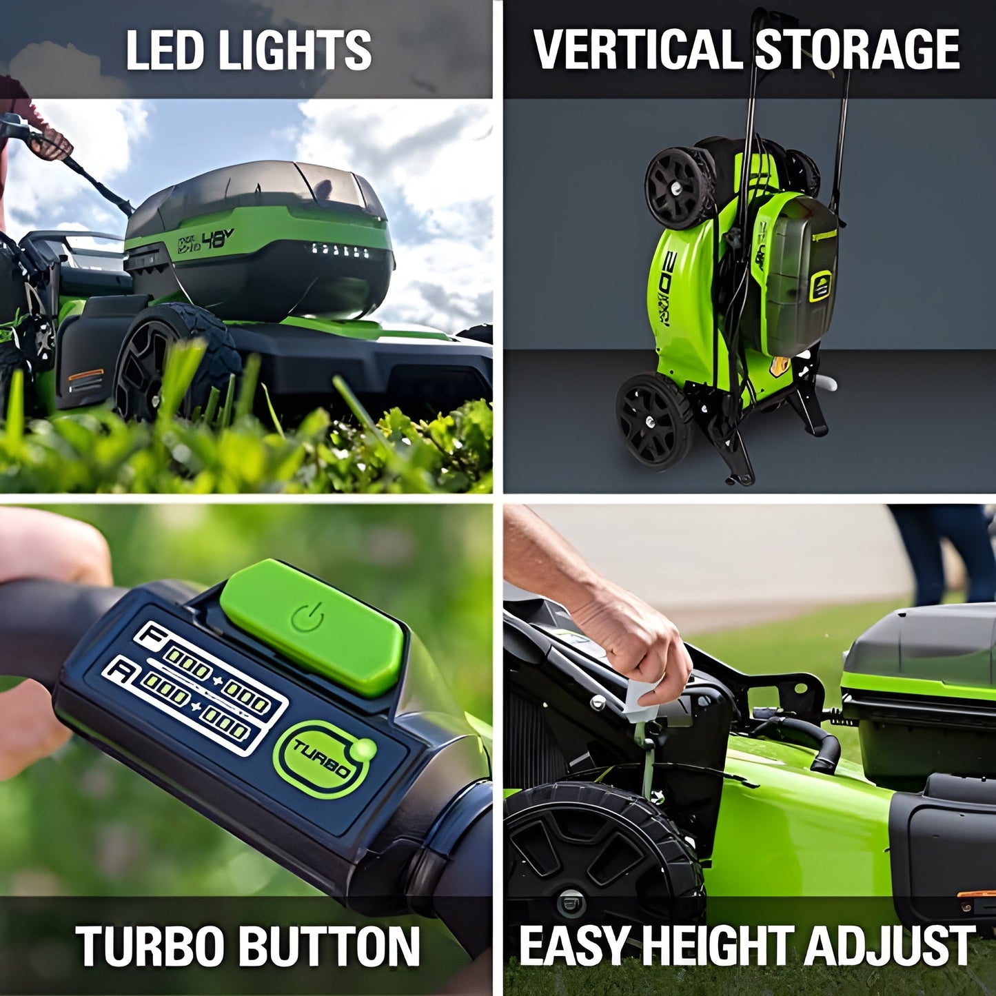 Greenworks 48V (2x24V) 20" Cordless Battery Push Mower w/ (2) 4.0Ah USB Batteries & Charger - 2532602