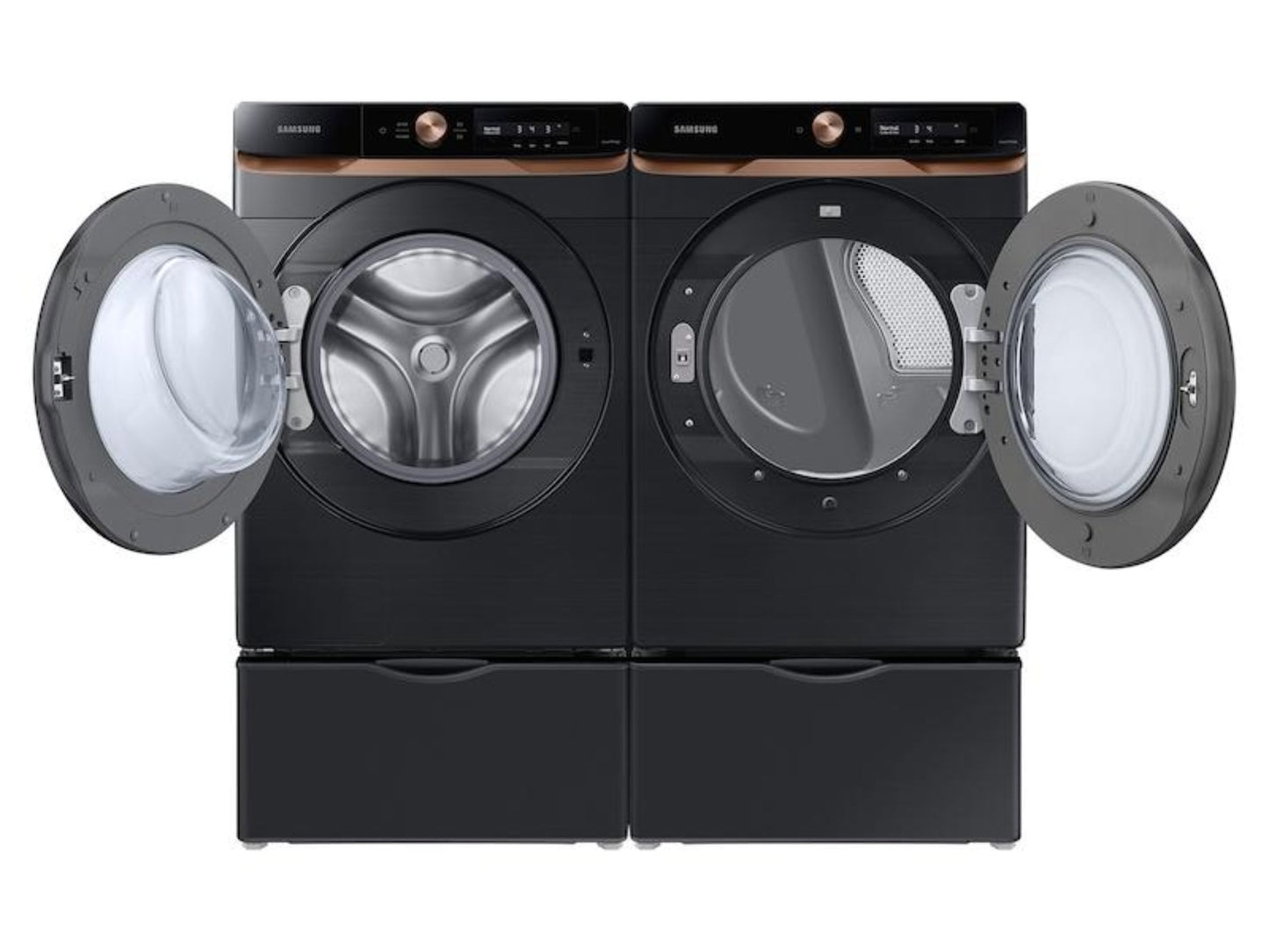 SAMSUNG 7.5 cu. ft. AI Smart Dial Electric Dryer with Super Speed Dry and MultiControl(TM) in Brushed Black - DVE46BG6500VA3-KT