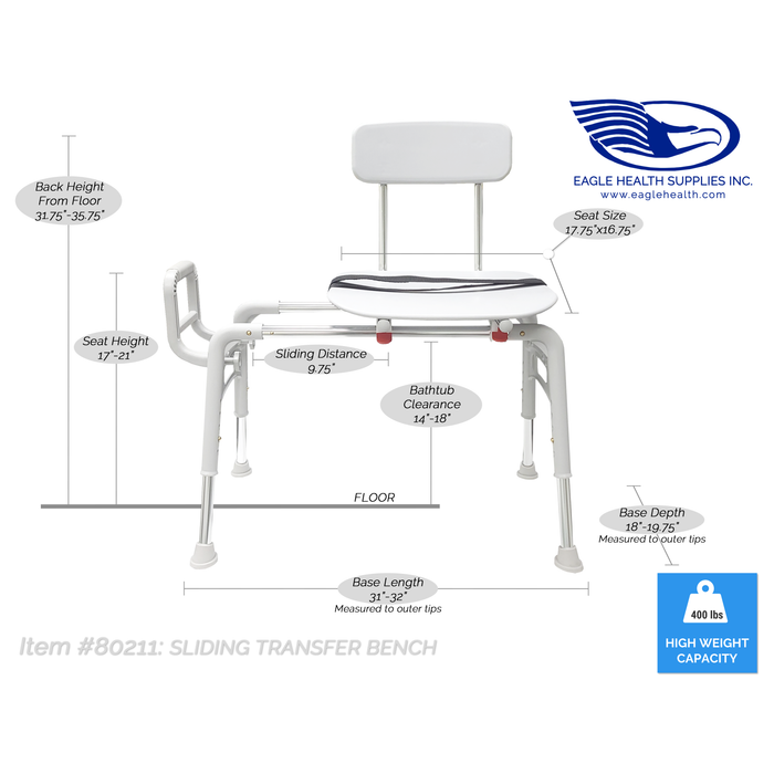 Eagle Health 80211 Sliding Transfer Bench Mod