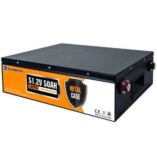 48V 50Ah Stackable Metal Case LiFePO4 Battery For Lawn Mower, Golf Cart, Solar Off-Grid - L13080202075-1