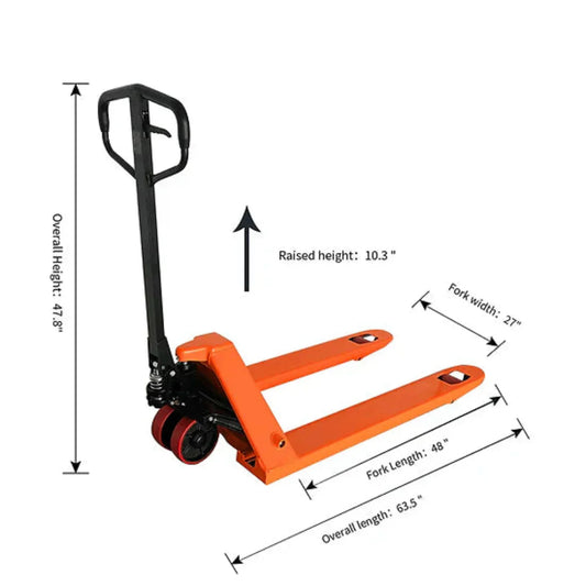 Tory Carrier Manual Pallet Jack Truck 5500 lbs. 48" L x 27" W Fork New - HP-III-2