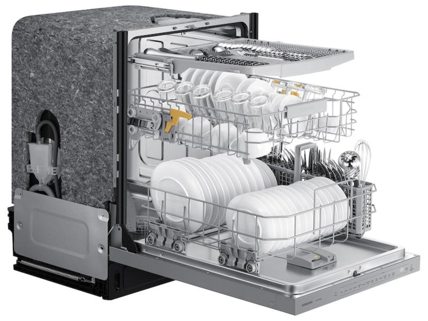 SAMSUNG Bespoke AutoRelease Smart 46dBA Dishwasher with StormWash(TM) in White Glass - DW80CB545012-KT