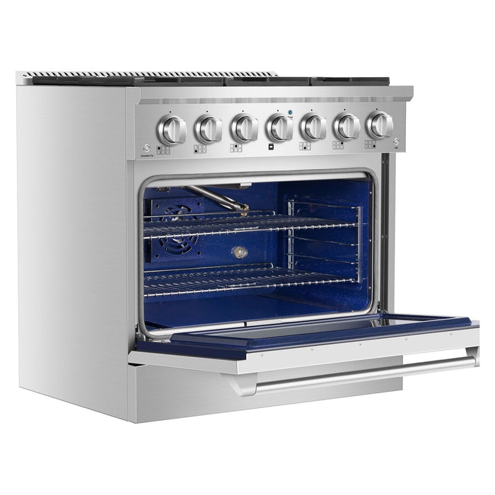 Empava 36GR08 36 In. Pro-Style Slide-In Single Oven Gas Range