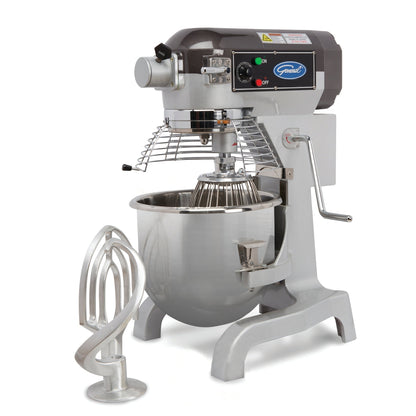 General - GEM120, General Foodservice Planetary Stand Mixer, 20 Quart, with Guard and Standard Accessories, 120V, 1.5 HP, in Stainless Steel - GEM120