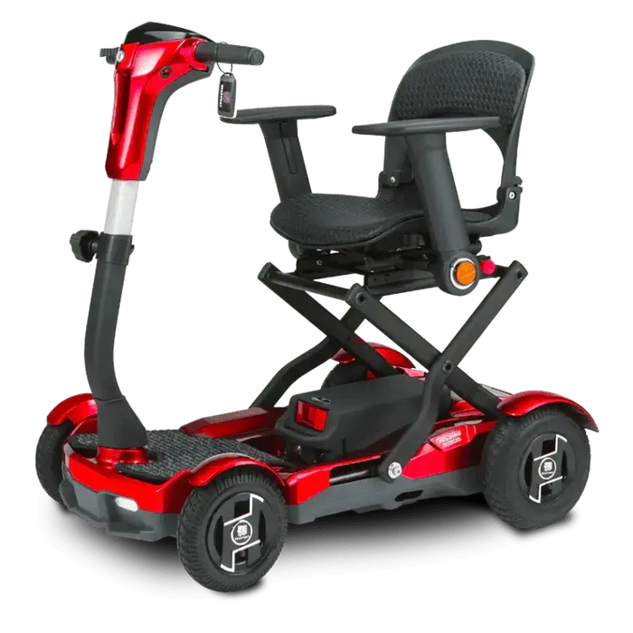 EV Rider TeQno 270W Automatic Folding 4-Wheel Mobility Scooter Ruby Red