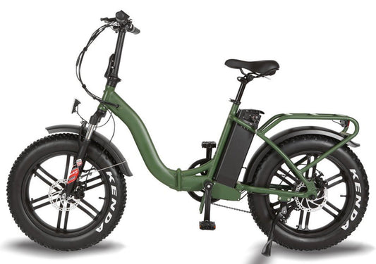 T4B 500W 48V/15.6AH Fat 2-Way Fat Tire Folding Electric Bike - EB-500WFATBLK