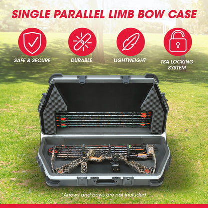 SKB Cases 4119 Hard Exterior Waterproof ATA Single Parallel Limb Bow Case, Black - 189870