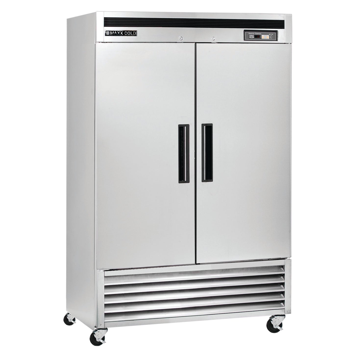 Maxx Cold Double Door Reach-In Freezer, Bottom Mount, 54"W, 49 cu. ft. Storage Capacity, in Stainless Steel - MCF-49FDHC