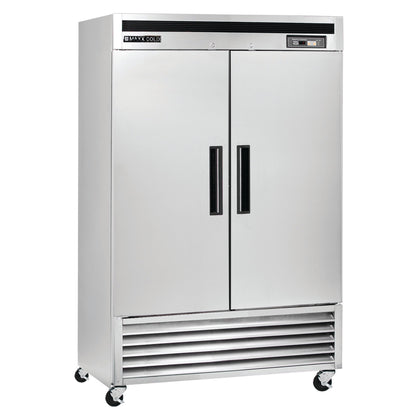 Maxx Cold Double Door Reach-In Freezer, Bottom Mount, 54"W, 49 cu. ft. Storage Capacity, in Stainless Steel - MCF-49FDHC