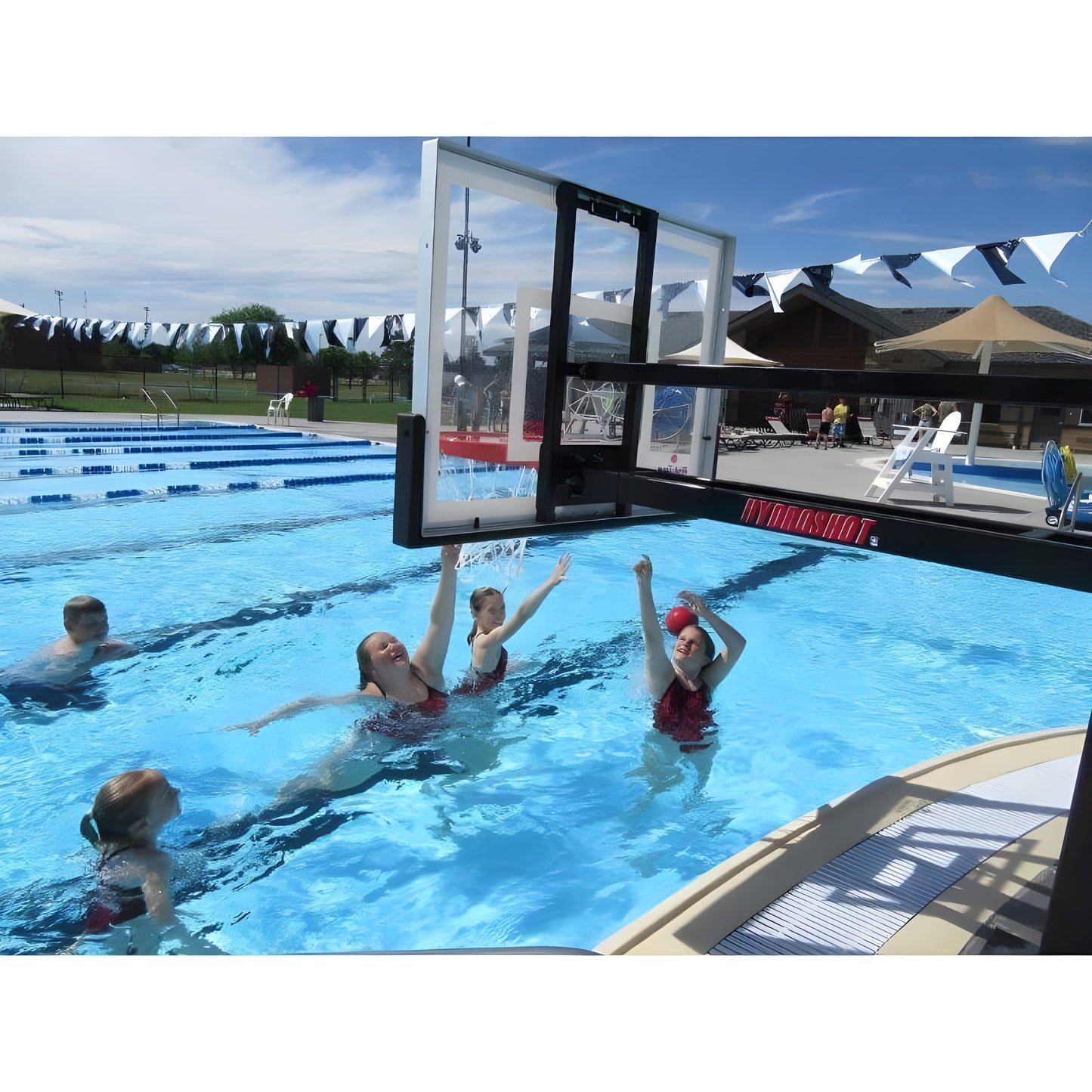 First Team HydroShot Stainless Steel In-Ground Poolside Basketball Hoop - HydroShot II