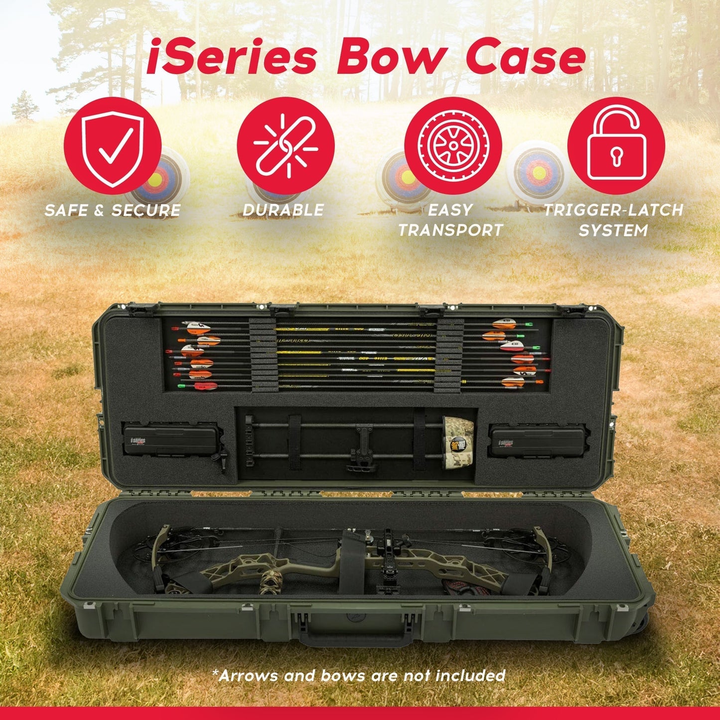 SKB Cases iSeries 4214 Hard Exterior Parallel Limb Bow Case, Green - 215404