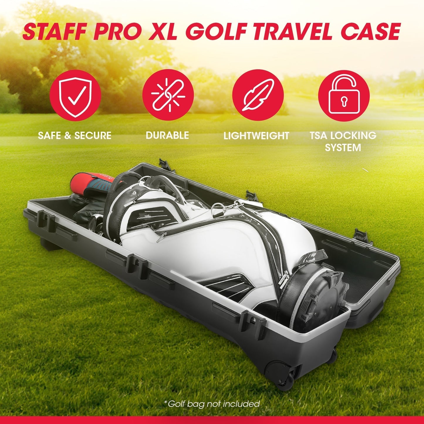 SKB ATA Staff Pro XL Hard Plastic Storage Cart Golf Travel Case (Open Box) - 306798