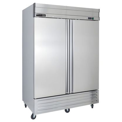 Maxx Cold V-Series 2 Door Reach-In Refrigerator, Bottom Mount, in Stainless Steel - - MVR-49FDHC