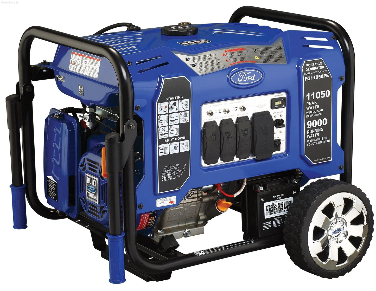 Ford-FG11050PE 11,050W Peak/9,000w Rated Portable Gas Powered Generator - PowerGen USA - FG11050PE