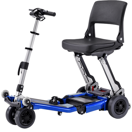 FreeRider Luggie Standard Folding 4-Wheel Mobility Scooter Royal Blue / No Thanks / 10.5AH Lithium-Ion / 15 miles