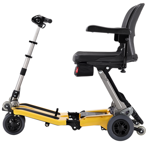 Freerider Luggie Super Folding 4-Wheel Mobility Scooter Yellow / 10.5AH Lithium-Ion / 15 miles
