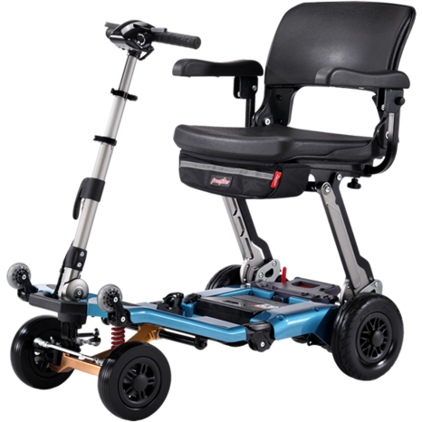 FreeRider Luggie Super Plus 4 Folding 4-Wheel Mobility Scooter Ocean Blue / 10.5AH Lithium-Ion / 15 miles