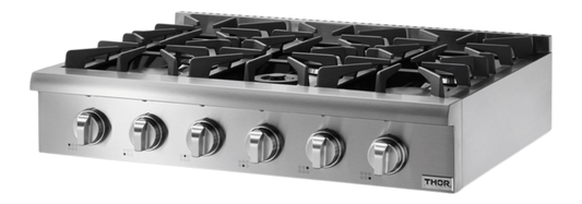 THOR KITCHEN HRT3618U Thor Kitchen 36-inch Professional Gas Rangetop - Model Hrt3618u - HRT3618U