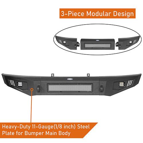 Hooke Road Full-Width Front Bumper & Rear Bumper Back Bumper(09-14 Ford F-150, Excluding Raptor)