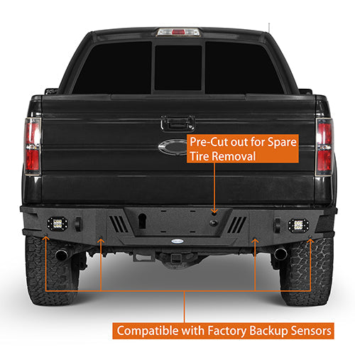 Hooke Road Full-Width Front Bumper & Rear Bumper Back Bumper(09-14 Ford F-150, Excluding Raptor)