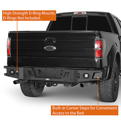 Hooke Road Full-Width Front Bumper & Rear Bumper Back Bumper(09-14 Ford F-150, Excluding Raptor)